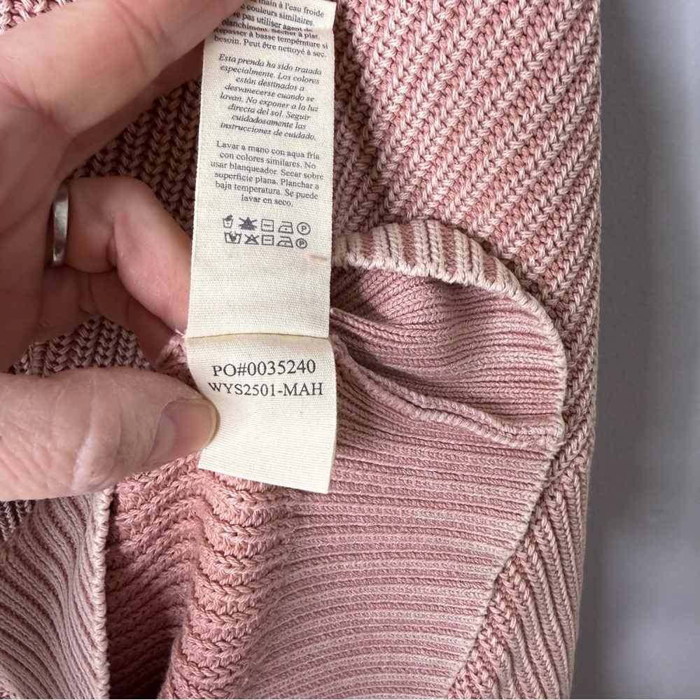 Faherty Sunwashed Fisherman Sweater Mahogany Rose Size XL Organic Cotton - Picture 6 of 6